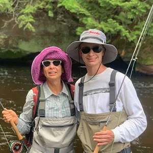 Sue fishing with son